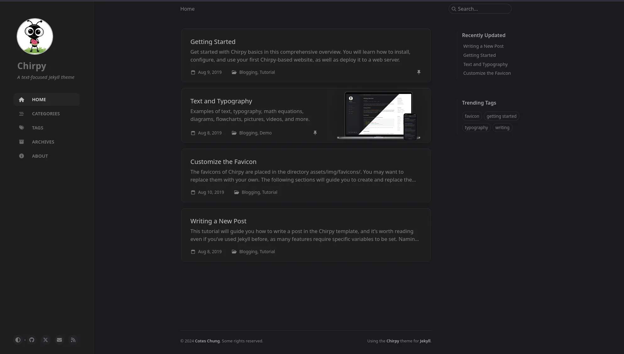 Demo of chirpy theme