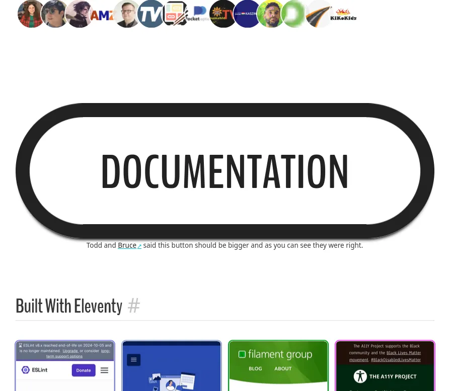 Elventy's documentation button